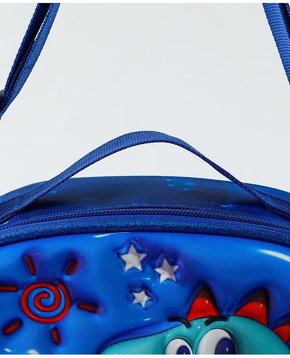 Babyhug Dinosaur Kids Insulated Lunch Box Bag with Adjustable Shoulder Strap & Handle - Blue| Thermal Lunch Carry Bag with Zip Closure for Boys & Girls