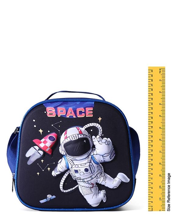 Babyhug Dinosaur Kids Insulated Lunch Box Bag with Adjustable Shoulder Strap & Handle - Blue| Thermal Lunch Carry Bag with Zip Closure for Boys & Girls