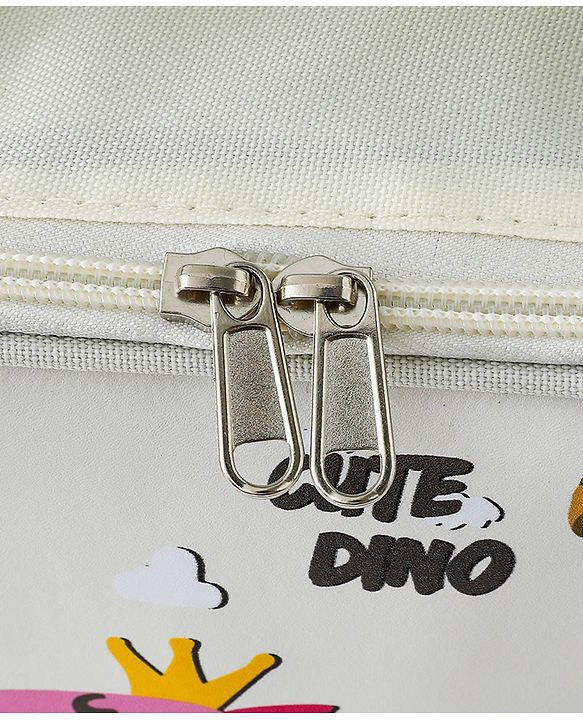 Babyhug Dino Water Resistant Lunch Bag -  Beige| Compact & Lightweight Lunch Carry Bag for Kids & Parents