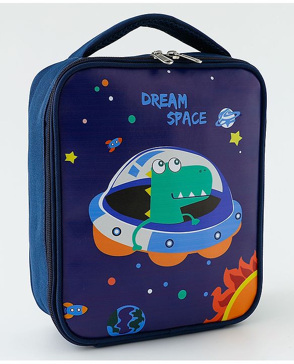 Babyhug Dino Water Resistant Lunch Bag -  Beige| Compact & Lightweight Lunch Carry Bag for Kids & Parents