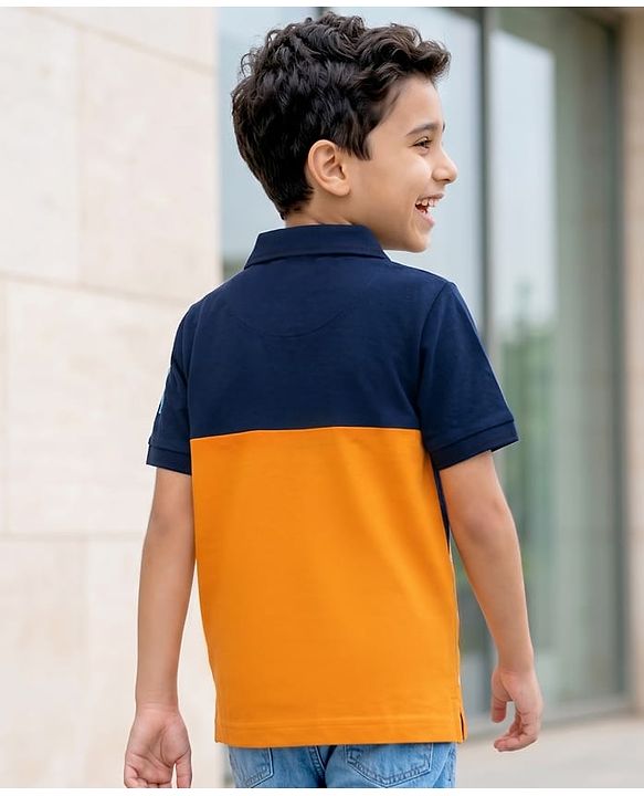 Pine Kids Cotton Knit Polo T-Shirt with Graphic Print Multi Colors 4-5 Years