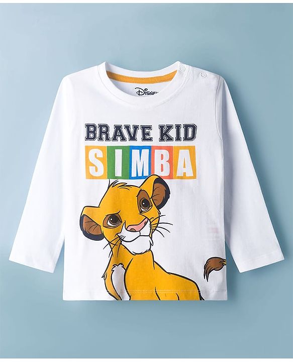 Babyhug Disney Single Jersey Knit Full Sleeves T-Shirt & Lounge Pant Set with Lion King Graphic - Navy Blue & White