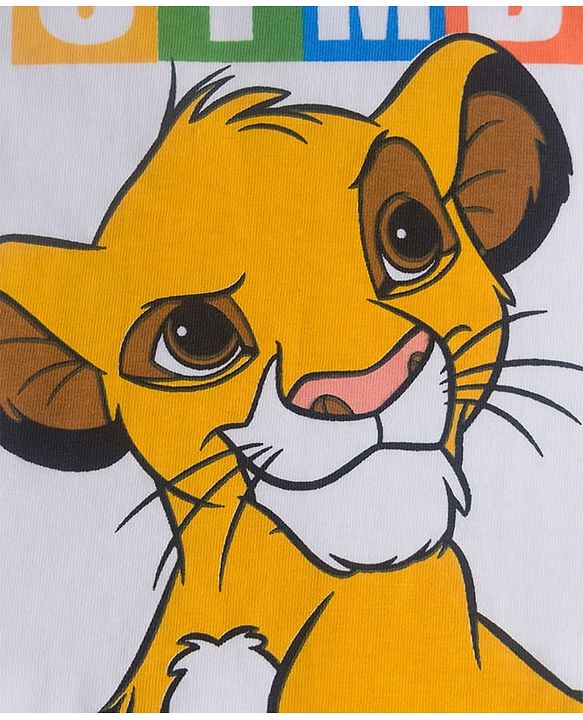 Babyhug Disney Single Jersey Knit Full Sleeves T-Shirt & Lounge Pant Set with Lion King Graphic - Navy Blue & White