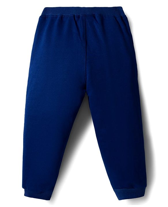 Babyhug Disney Single Jersey Knit Full Sleeves T-Shirt & Lounge Pant Set with Mickey & Friends Graphic - Navy Blue & Red