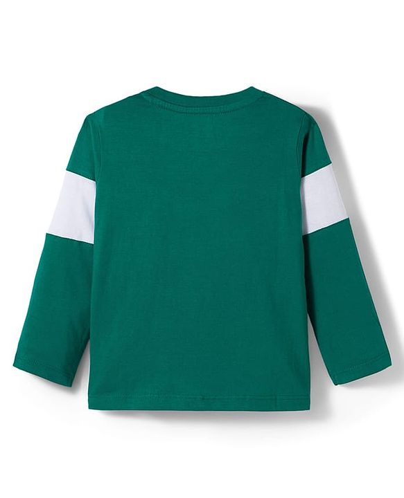 Babyhug Disney Single Jersey Knit Full Sleeves Cut & Sew T-Shirt & Lounge Pant Set with Mickey Mouse Graphic - Green
