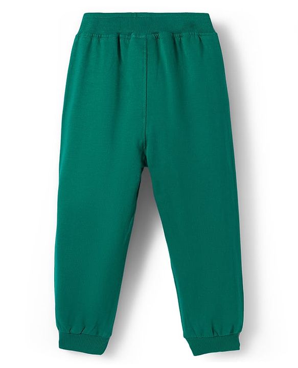 Babyhug Disney Single Jersey Knit Full Sleeves Cut & Sew T-Shirt & Lounge Pant Set with Mickey Mouse Graphic - Green