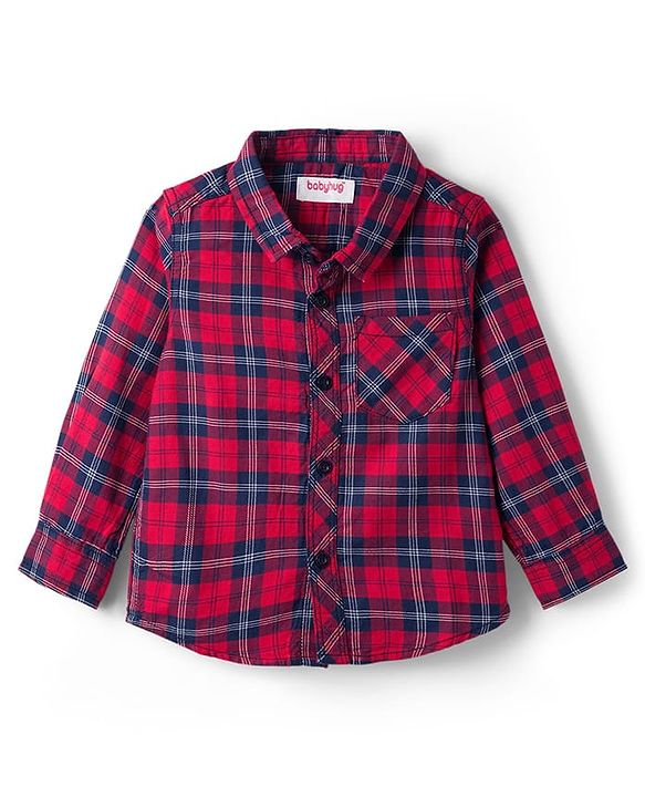 Babyhug 100% Cotton Knit Full Sleeves Checkered Shirt & Jeans Set with Bow & Suspender - Multicolor