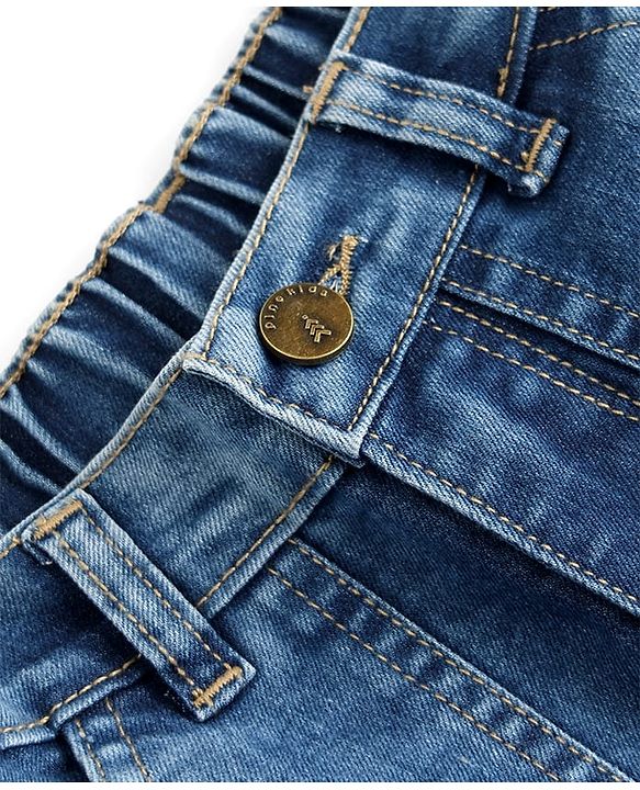 Pine Kids Cotton Woven Full Length Washed Jeans With Pockets  - Blue