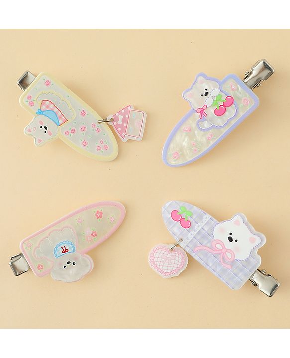 Babyhug Hair Alligator Clips Pack of 4 Free Size - Multicolor