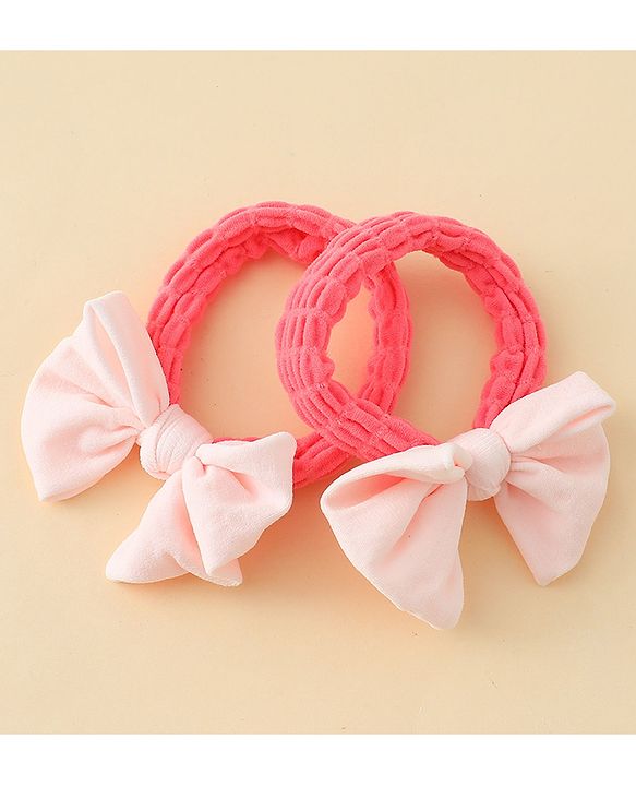 Babyhug Free Size Rubber Bands with Bow Applique Pack of 6 - Multicolor