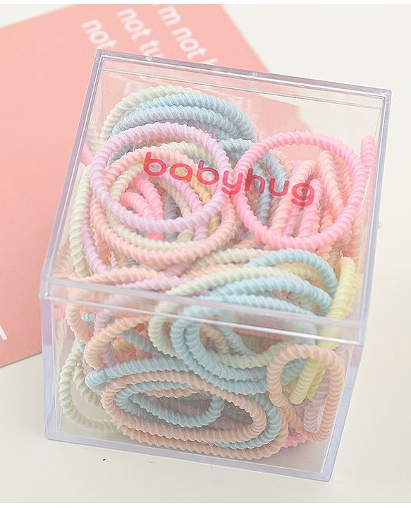 Babyhug Free Size Hair Rubber Bands Pack of 100 - Multicolor