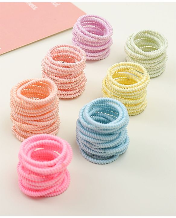 Babyhug Free Size Hair Rubber Bands Pack of 100 - Multicolor