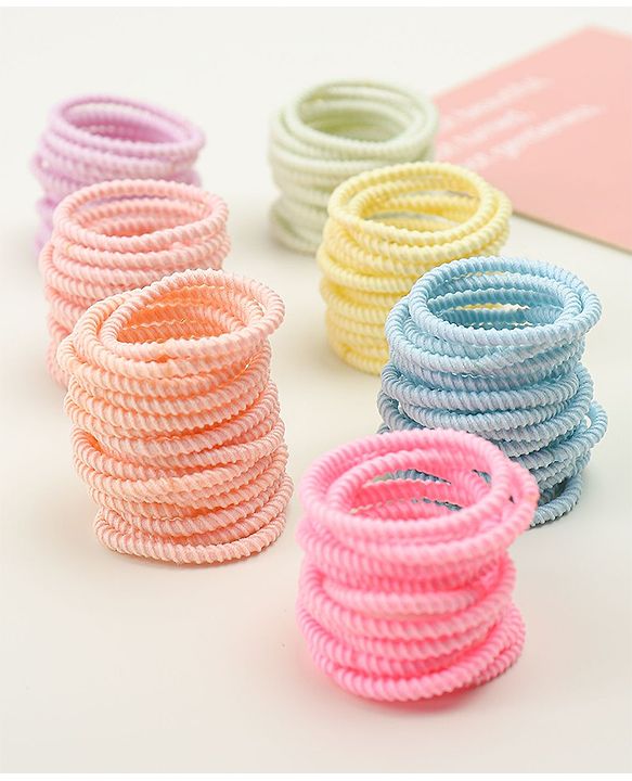 Babyhug Free Size Hair Rubber Bands Pack of 100 - Multicolor