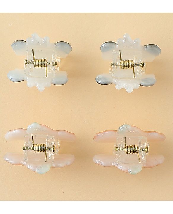 Babyhug Hair Clip with Panda & Puppy  Applique Pack of 4 -  Multicolor