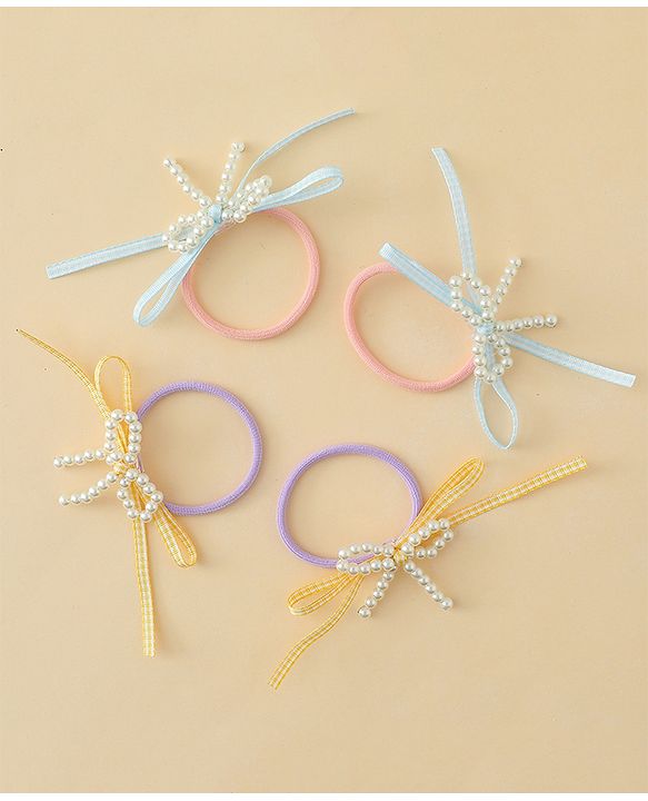 Babyhug Bow Applique Hairbands Pack of 4 - Pink & Purple