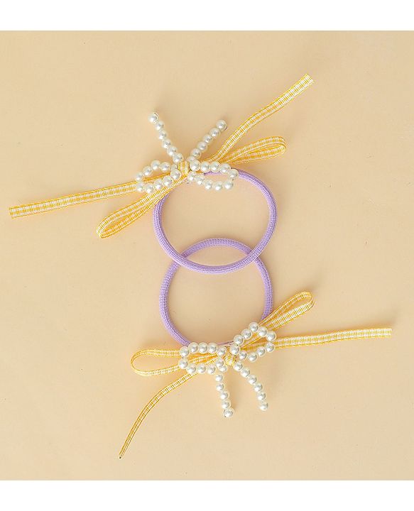 Babyhug Bow Applique Hairbands Pack of 4 - Pink & Purple