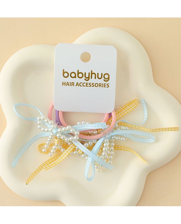 Babyhug Bow Applique Hairbands Pack of 4 - Pink & Purple