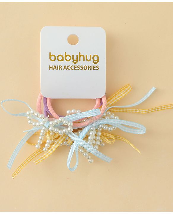 Babyhug Bow Applique Hairbands Pack of 4 - Pink & Purple