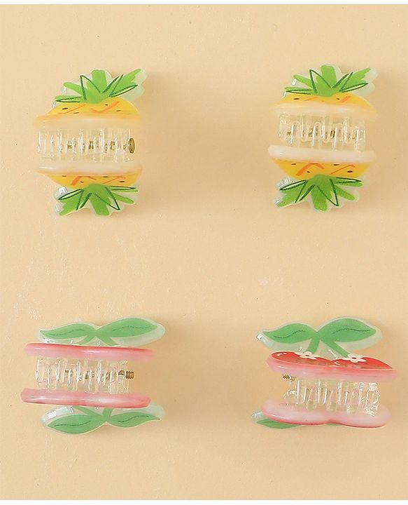 Babyhug Hair Clips with Fruit Applique Pack of 2 - Red & Yellow