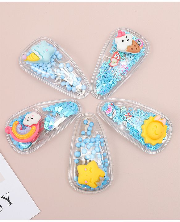 Babyhug Free Size  Snap Clips with  Applique Pack of 5 - Multicolor
