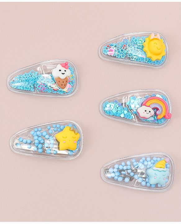 Babyhug Free Size  Snap Clips with  Applique Pack of 5 - Multicolor