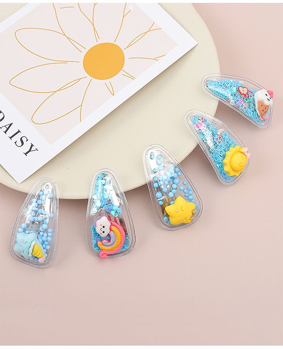 Babyhug Free Size  Snap Clips with  Applique Pack of 5 - Multicolor