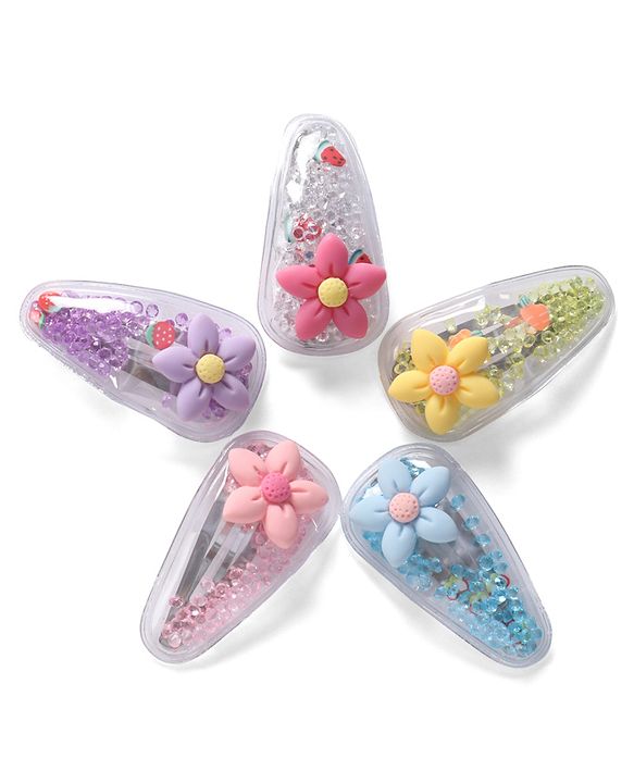 Babyhug Free Size  Snap Clips with Applique Pack of 5 - Multicolor