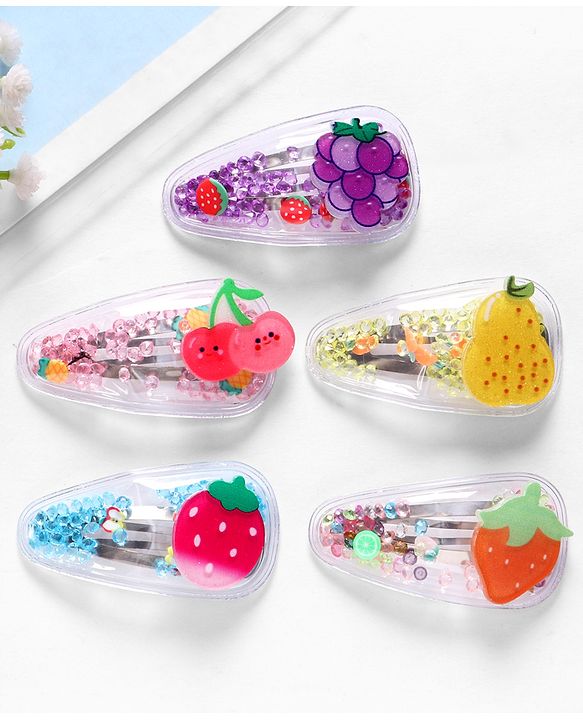 Babyhug  Free Size  Snap Clips with Applique Pack of 5  -  Multicolor
