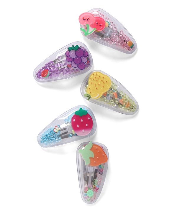 Babyhug  Free Size  Snap Clips with Applique Pack of 5  -  Multicolor