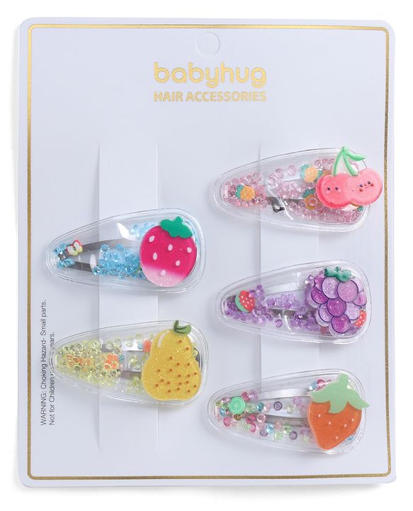 Babyhug  Free Size  Snap Clips with Applique Pack of 5  -  Multicolor