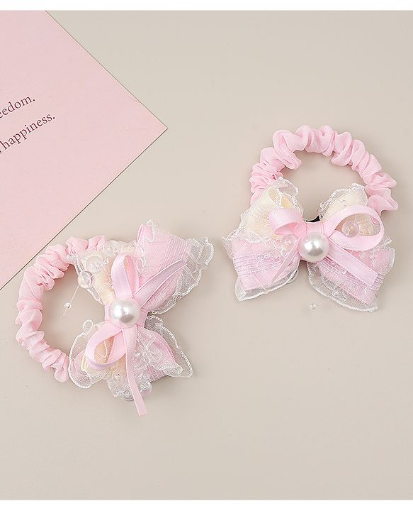 Babyhug Bow Rubber Bands Pack of 2 - Pink