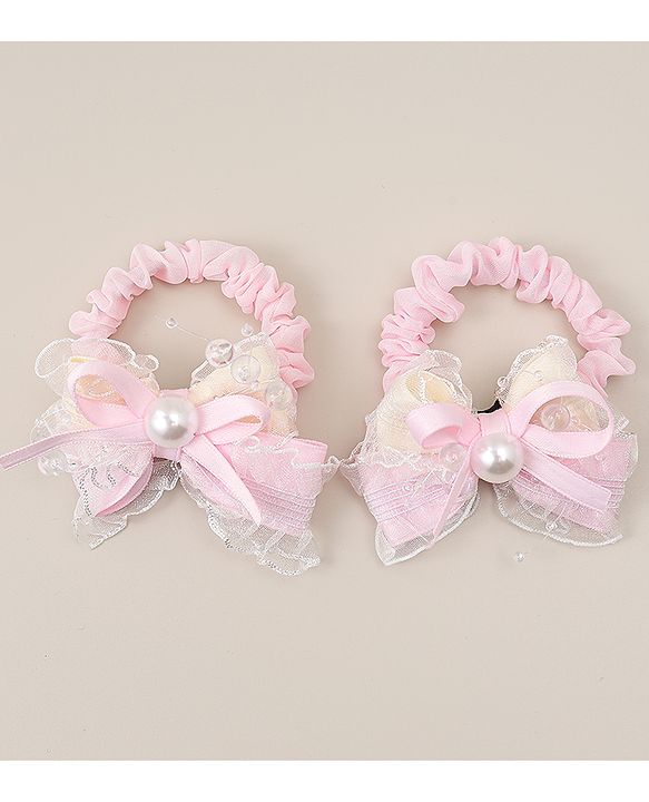 Babyhug Bow Rubber Bands Pack of 2 - Pink