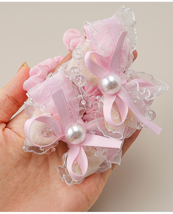 Babyhug Bow Rubber Bands Pack of 2 - Pink