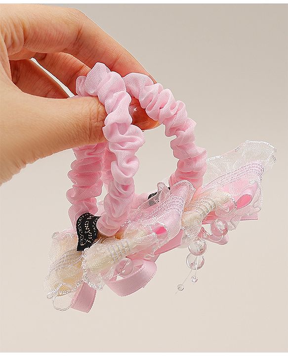 Babyhug Bow Rubber Bands Pack of 2 - Pink