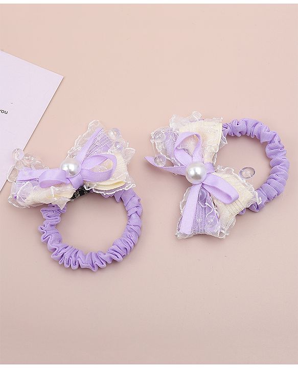 Babyhug Bow Rubber Bands Pack of 2 - Pink