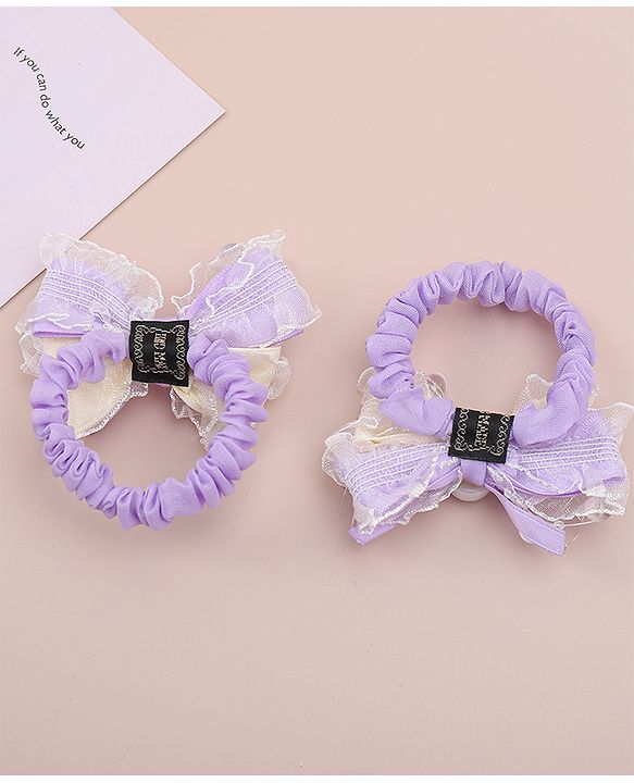 Babyhug Bow Rubber Bands Pack of 2 - Pink