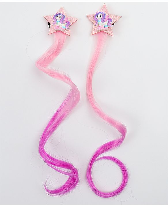 Babyhug Star Applique Hair Clip Extension Pack of 2 - Purple
