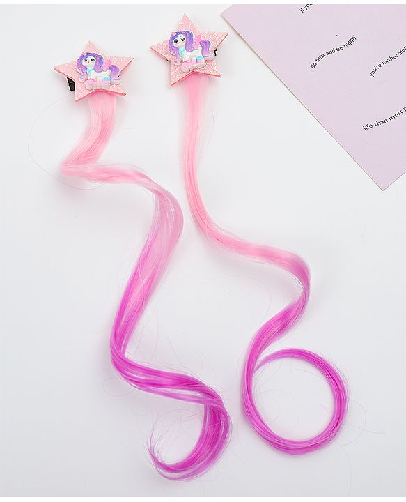 Babyhug Star Applique Hair Clip Extension Pack of 2 - Purple