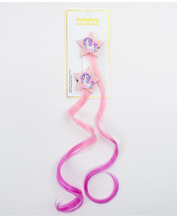 Babyhug Star Applique Hair Clip Extension Pack of 2 - Purple