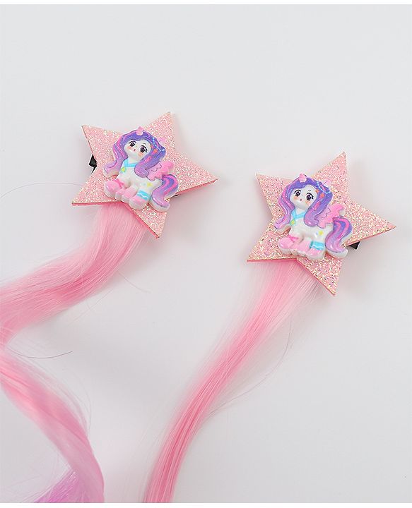 Babyhug Star Applique Hair Clip Extension Pack of 2 - Purple