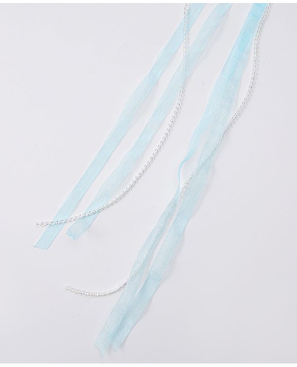 Babyhug Free Size Hair Band With Floral Applique With String - Blue