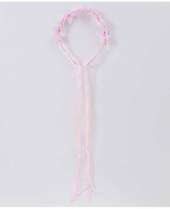 Babyhug Free Size Hair Band With Floral Applique With String - Pink