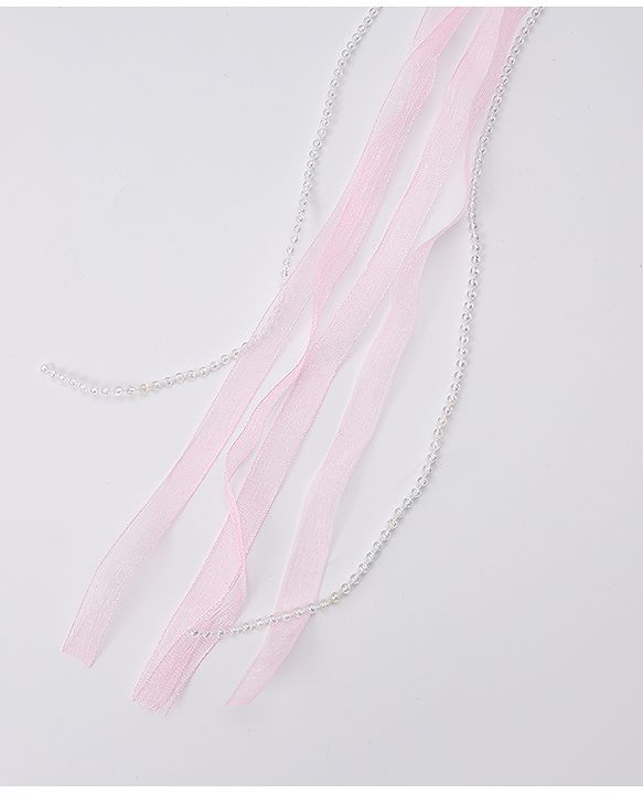 Babyhug Free Size Hair Band With Floral Applique With String - Pink
