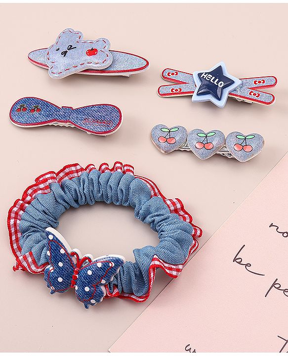 Babyhug Hair Pins And Clips With Butterfly Applique  Free Size Pack of 5 Multicolor