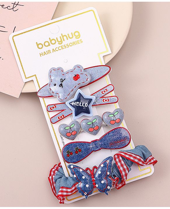 Babyhug Hair Pins And Clips With Butterfly Applique  Free Size Pack of 5 Multicolor