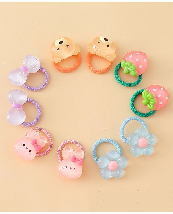 Babyhug Hair Rubber Bands Pack of 5 Free Size - Multicolor