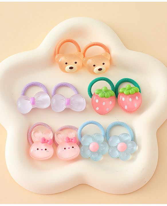 Babyhug Hair Rubber Bands Pack of 5 Free Size - Multicolor