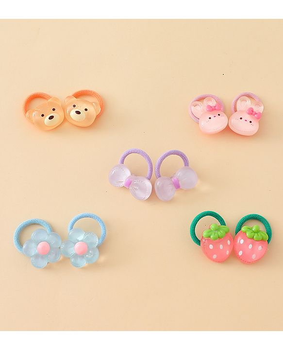 Babyhug Hair Rubber Bands Pack of 5 Free Size - Multicolor