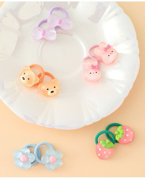 Babyhug Hair Rubber Bands Pack of 5 Free Size - Multicolor