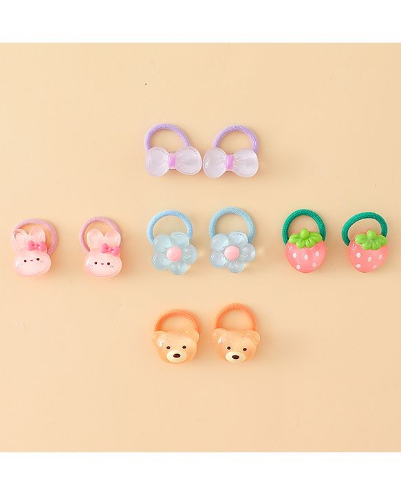 Babyhug Hair Rubber Bands Pack of 5 Free Size - Multicolor